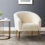 Vicenza Ivory Sherpa Fabric Barrel Accent Chair