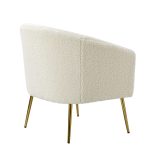 Vicenza Ivory Sherpa Fabric Barrel Accent Chair