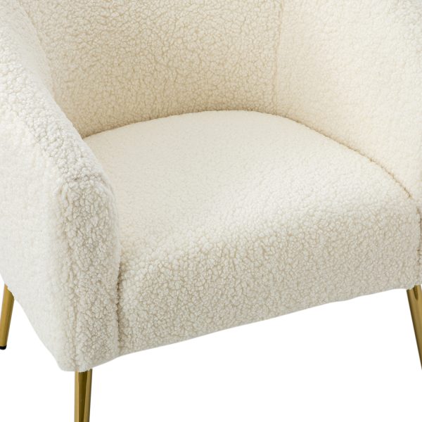 Vicenza Ivory Sherpa Fabric Barrel Accent Chair 4