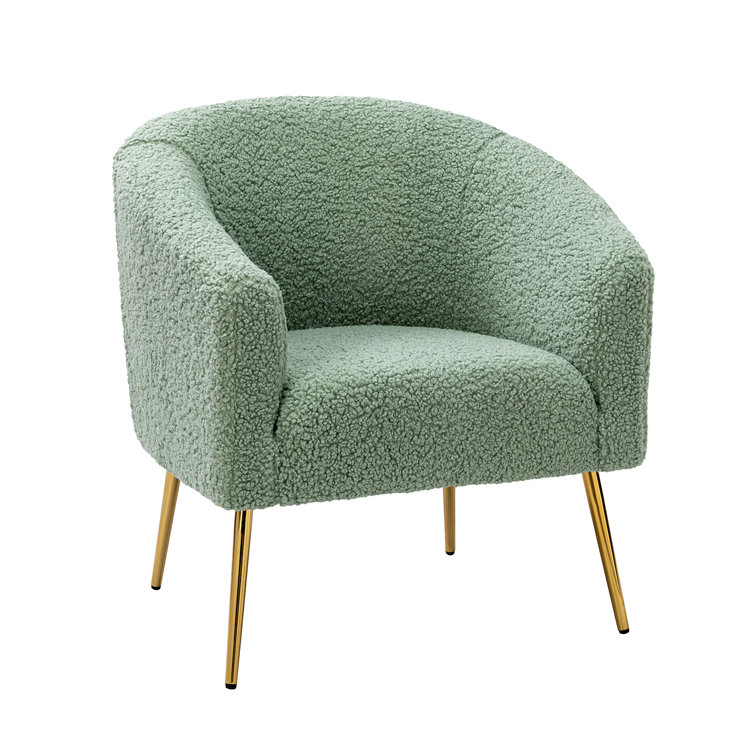 Vicenza Sage Sherpa Fabric Barrel Accent Chair 2 Vicenza Sage Sherpa Fabric Barrel Accent Chair - Image 2