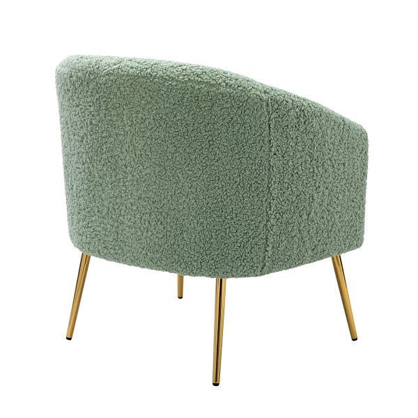 Vicenza Sage Sherpa Fabric Barrel Accent Chair 2