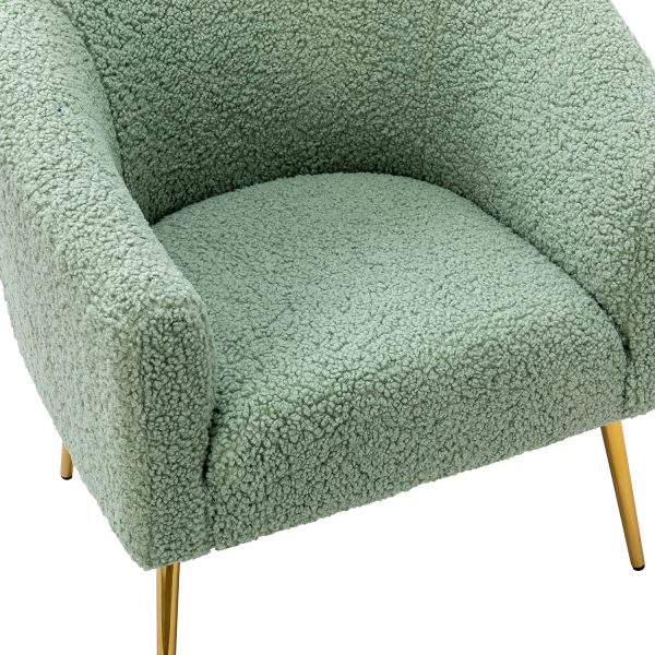 Vicenza Sage Sherpa Fabric Barrel Accent Chair 4