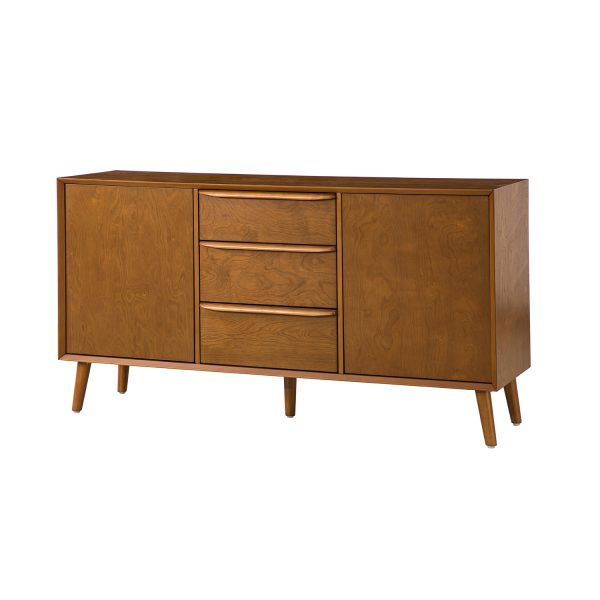 Victor Acorn Mid Century Modern 3 Drawer 57 Inch Wide Sideboard 1