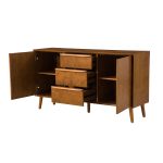 Victor Acorn Mid-Century Modern 3-Drawer 57-Inch Wide Sideboard