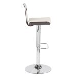 Viera Wenge and White Faux Leather Mid-Century Modern Barstool 9 Viera Wenge and White Faux Leather Mid-Century Modern Barstool