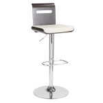 Viera Wenge and White Faux Leather Mid-Century Modern Barstool 8 Viera Wenge and White Faux Leather Mid-Century Modern Barstool