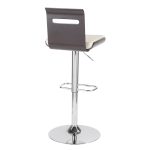 Viera Wenge and White Faux Leather Mid-Century Modern Barstool 10 Viera Wenge and White Faux Leather Mid-Century Modern Barstool