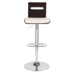 Viera Wenge and White Faux Leather Mid-Century Modern Barstool 12 Viera Wenge and White Faux Leather Mid-Century Modern Barstool