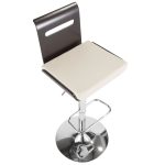 Viera Wenge and White Faux Leather Mid-Century Modern Barstool 13 Viera Wenge and White Faux Leather Mid-Century Modern Barstool