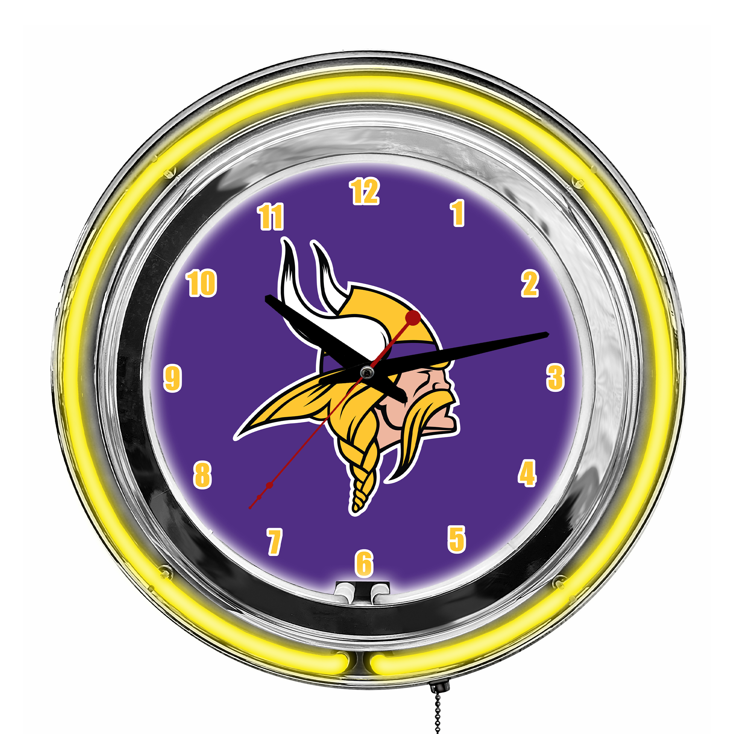Vikings 14" Neon Chrome Clock NFL Licensed Team Colors 1 Vikings 14" Neon Chrome Clock NFL Licensed Team Colors