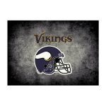 Vikings 8x11 Distressed Officially Licensed Area Rug Minnesota Collection