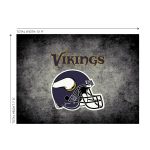 Vikings 8x11 Distressed Officially Licensed Area Rug Minnesota Collection
