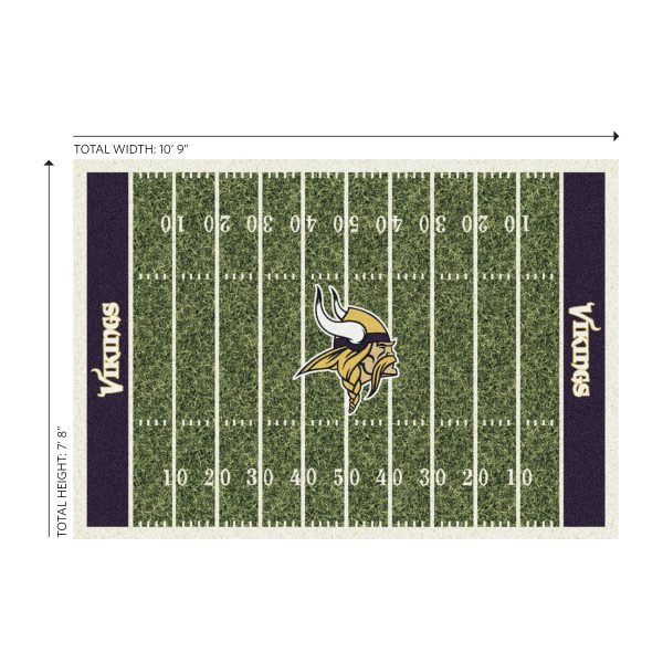Vikings 8x11 Homefield Football Field Premium Area Rug 1
