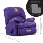 Vikings Embroidered Microfiber Rocker Recliner Made in USA