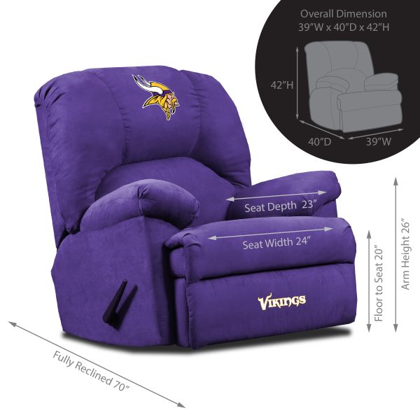 Vikings Embroidered Microfiber Rocker Recliner Made in USA 2