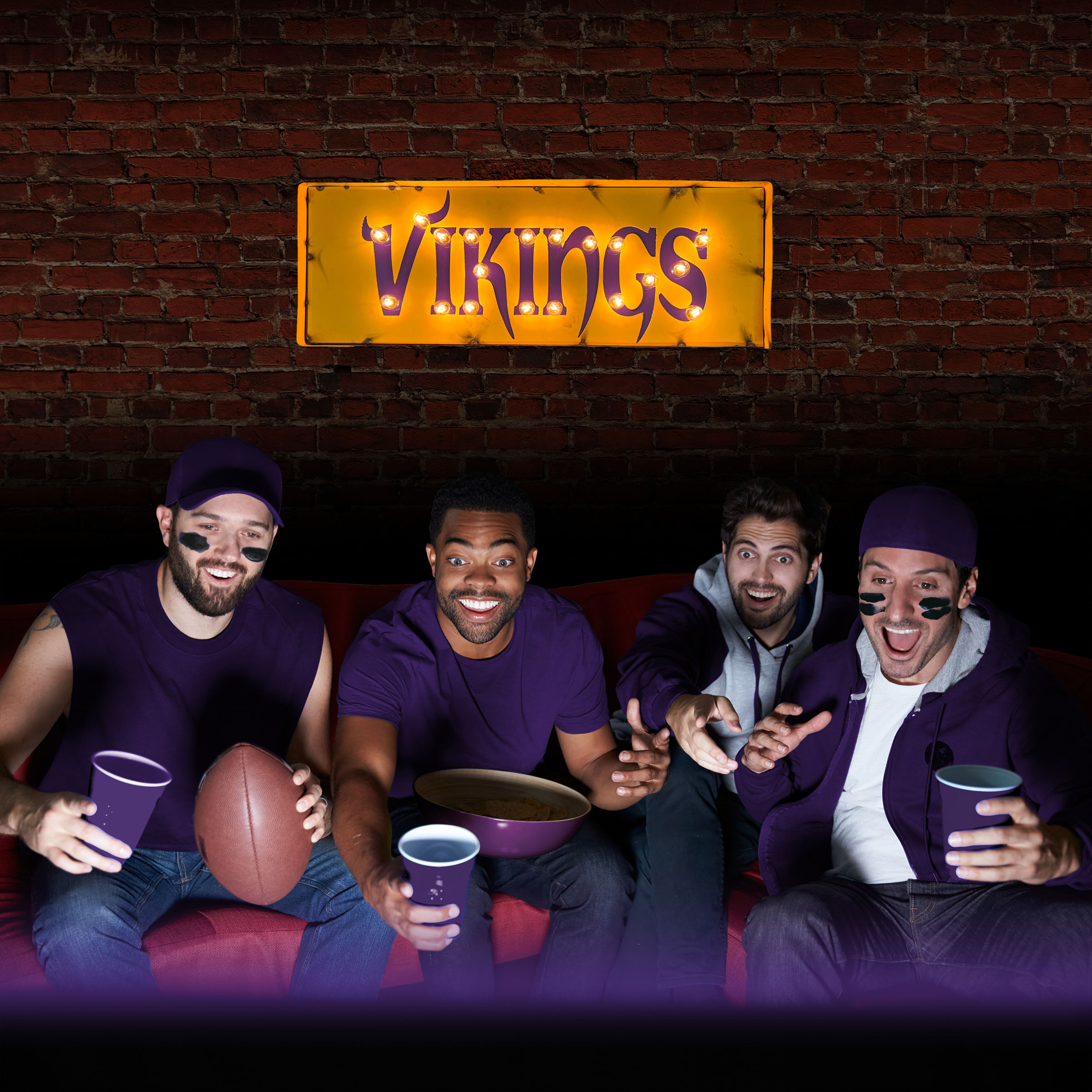 Vikings Lighted Recycled Metal Street Sign NFL 2 Vikings Lighted Recycled Metal Street Sign NFL - Image 2