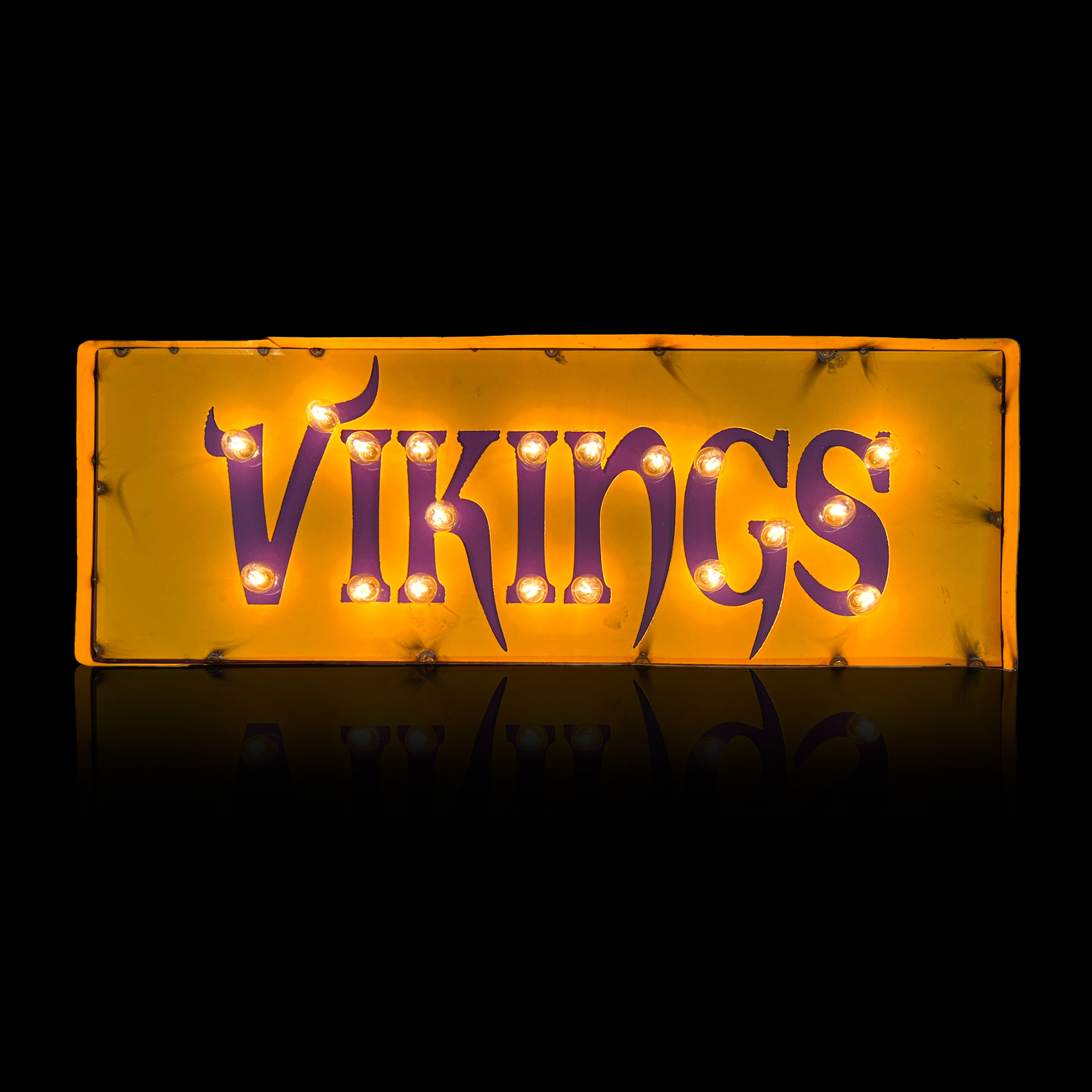 Vikings Lighted Recycled Metal Street Sign NFL 3 Vikings Lighted Recycled Metal Street Sign NFL - Image 3