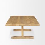 Viktor 55"L Light Brown Solid Wood Coffee Table