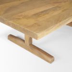 Viktor 55"L Light Brown Solid Wood Coffee Table