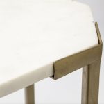 Vincent 33" Octagonal White Marble Tabletop w/ Gold Metal Base Coffee Table