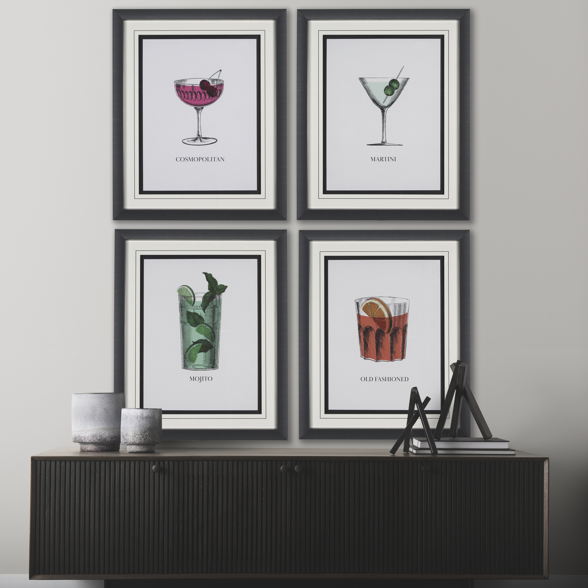 Vintage Cocktails-Martini by Gwen Aspell Hand Embelished Framed Art Print Matted under Glass 2 Vintage Cocktails-Martini by Gwen Aspell Hand Embelished Framed Art Print Matted under Glass - Image 2