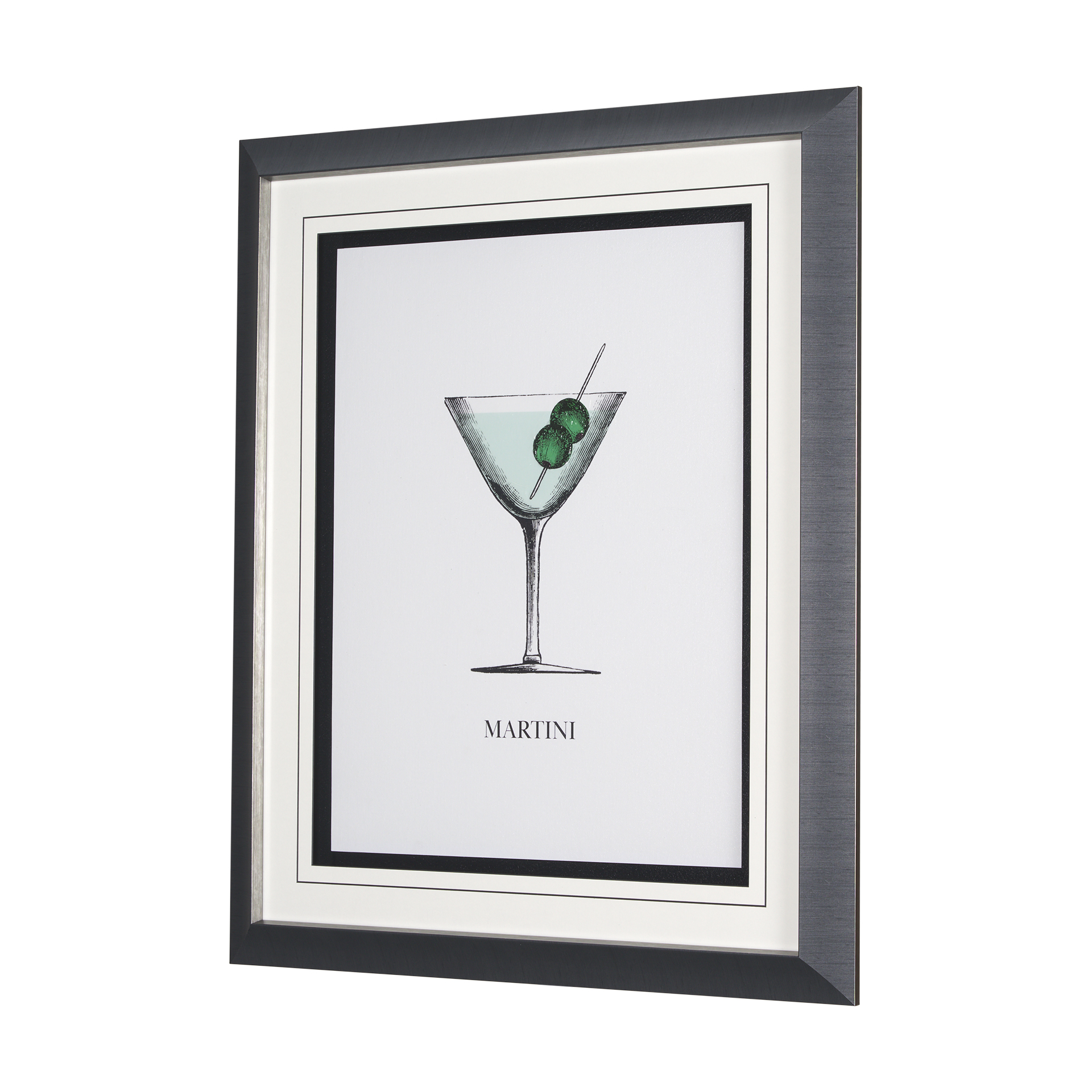 Vintage Cocktails-Martini by Gwen Aspell Hand Embelished Framed Art Print Matted under Glass 3 Vintage Cocktails-Martini by Gwen Aspell Hand Embelished Framed Art Print Matted under Glass - Image 3