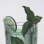 Vintage Cocktails-Mojito by Gwen Aspell Hand Embelished Textured Framed Art Print Matted under Glass 16 Vintage Cocktails-Mojito by Gwen Aspell Hand Embelished Textured Framed Art Print Matted under Glass