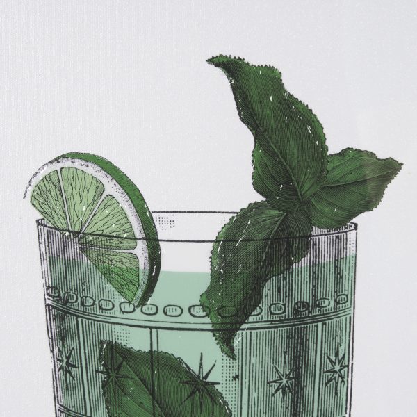 Vintage Cocktails Mojito by Gwen Aspell Hand Embelished Textured Framed Art Print Matted under Glass 7