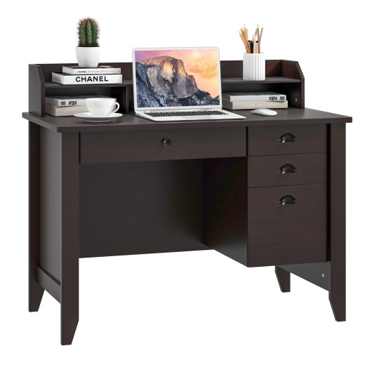 Vintage Computer Desk with Storage Shelves and Drawers for Home 11 Vintage Computer Desk with Storage Shelves and Drawers for Home - Image 11