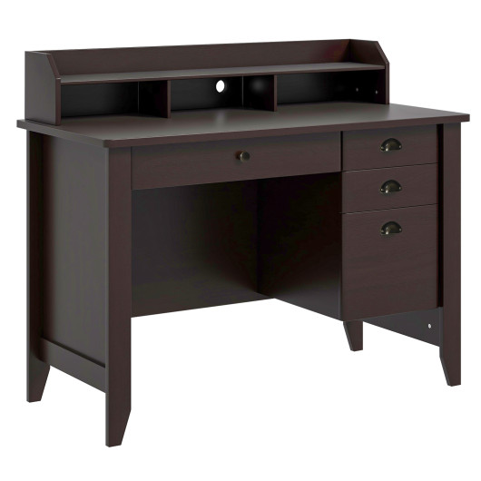 Vintage Computer Desk with Storage Shelves and Drawers for Home 10 Vintage Computer Desk with Storage Shelves and Drawers for Home - Image 10