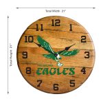 Vintage Eagles Oak Barrel Clock Kentucky Made NFL Licensed