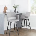 Vintage Flair 26 Mid-Century Light Grey Swivel Counter Stools (Set of 2) 10 Vintage Flair 26 Mid-Century Light Grey Swivel Counter Stools (Set of 2)