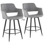 Vintage Flair 26 Mid-Century Light Grey Swivel Counter Stools (Set of 2) 12 Vintage Flair 26 Mid-Century Light Grey Swivel Counter Stools (Set of 2)