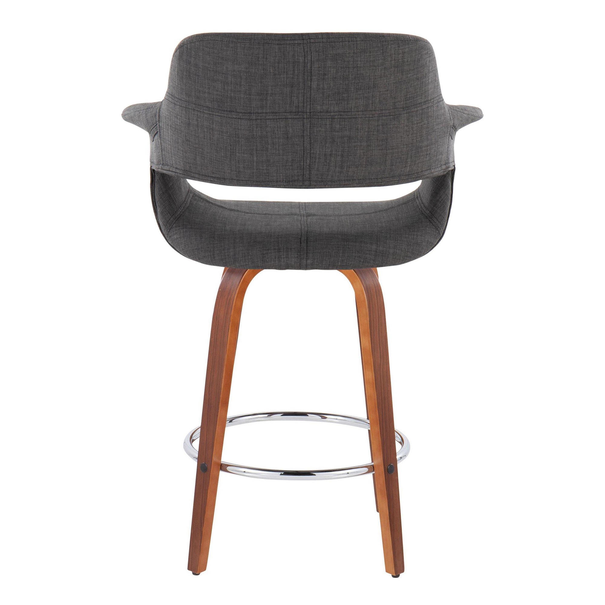 Vintage Flair 26 Mid-Century Modern Charcoal Swivel Counter Stools (Set of 2) 7 Vintage Flair 26 Mid-Century Modern Charcoal Swivel Counter Stools (Set of 2) - Image 7