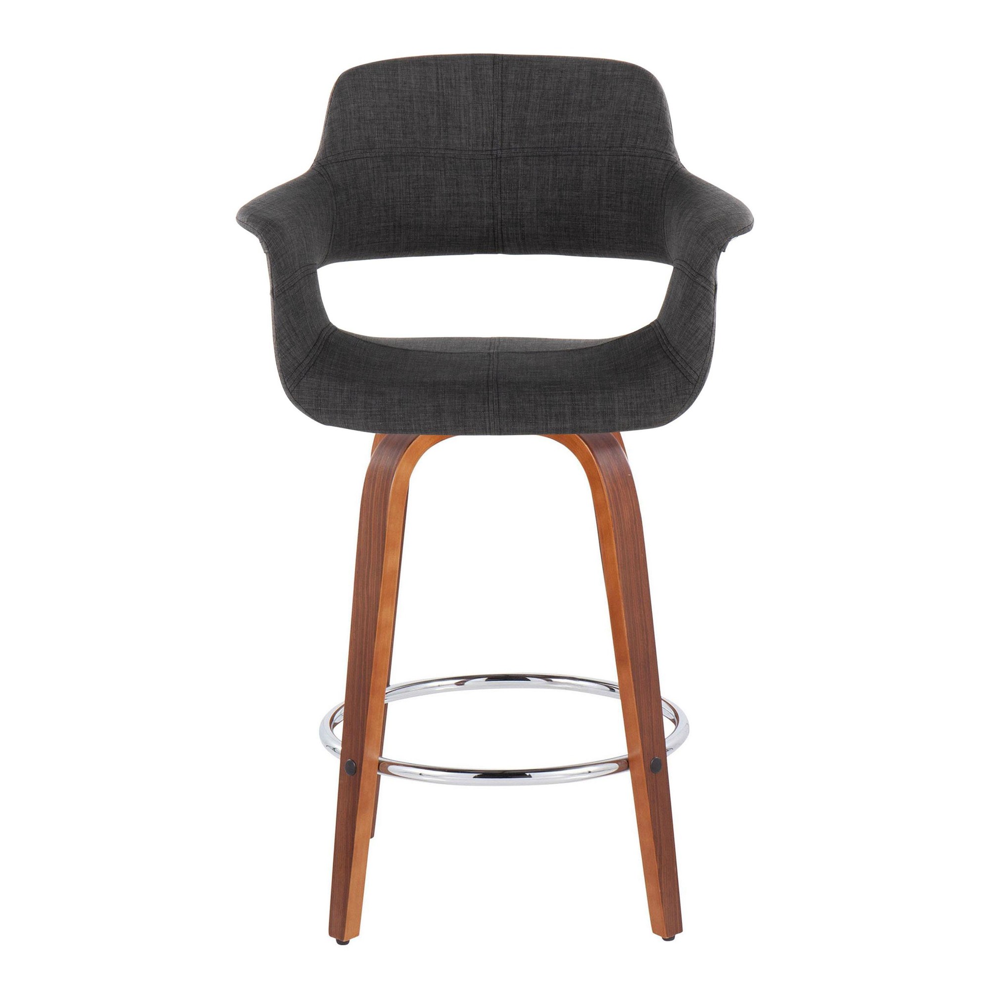 Vintage Flair 26 Mid-Century Modern Charcoal Swivel Counter Stools (Set of 2) 8 Vintage Flair 26 Mid-Century Modern Charcoal Swivel Counter Stools (Set of 2) - Image 8