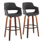 Vintage Flair 30 Mid-Century Modern Charcoal Swivel Barstool (Set of 2) 12 Vintage Flair 30 Mid-Century Modern Charcoal Swivel Barstool (Set of 2)
