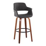 Vintage Flair 30 Mid-Century Modern Charcoal Swivel Barstool (Set of 2) 15 Vintage Flair 30 Mid-Century Modern Charcoal Swivel Barstool (Set of 2)
