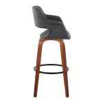 Vintage Flair 30 Mid-Century Modern Charcoal Swivel Barstool (Set of 2) 16 Vintage Flair 30 Mid-Century Modern Charcoal Swivel Barstool (Set of 2)