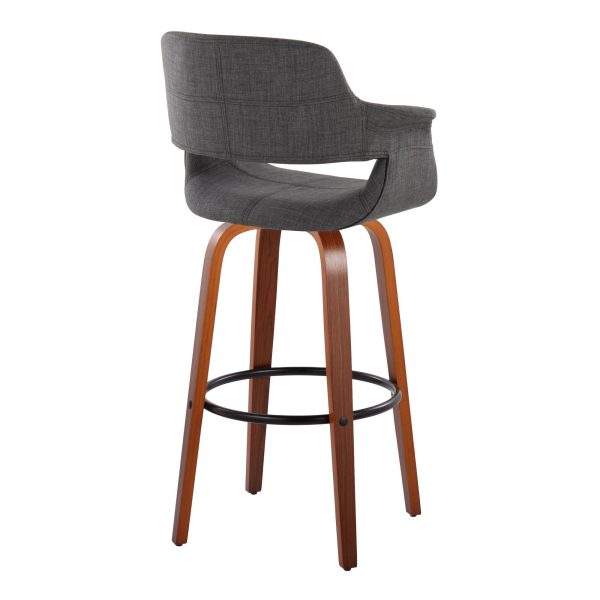 Vintage Flair 30 Mid Century Modern Charcoal Swivel Barstool Set of 2 6