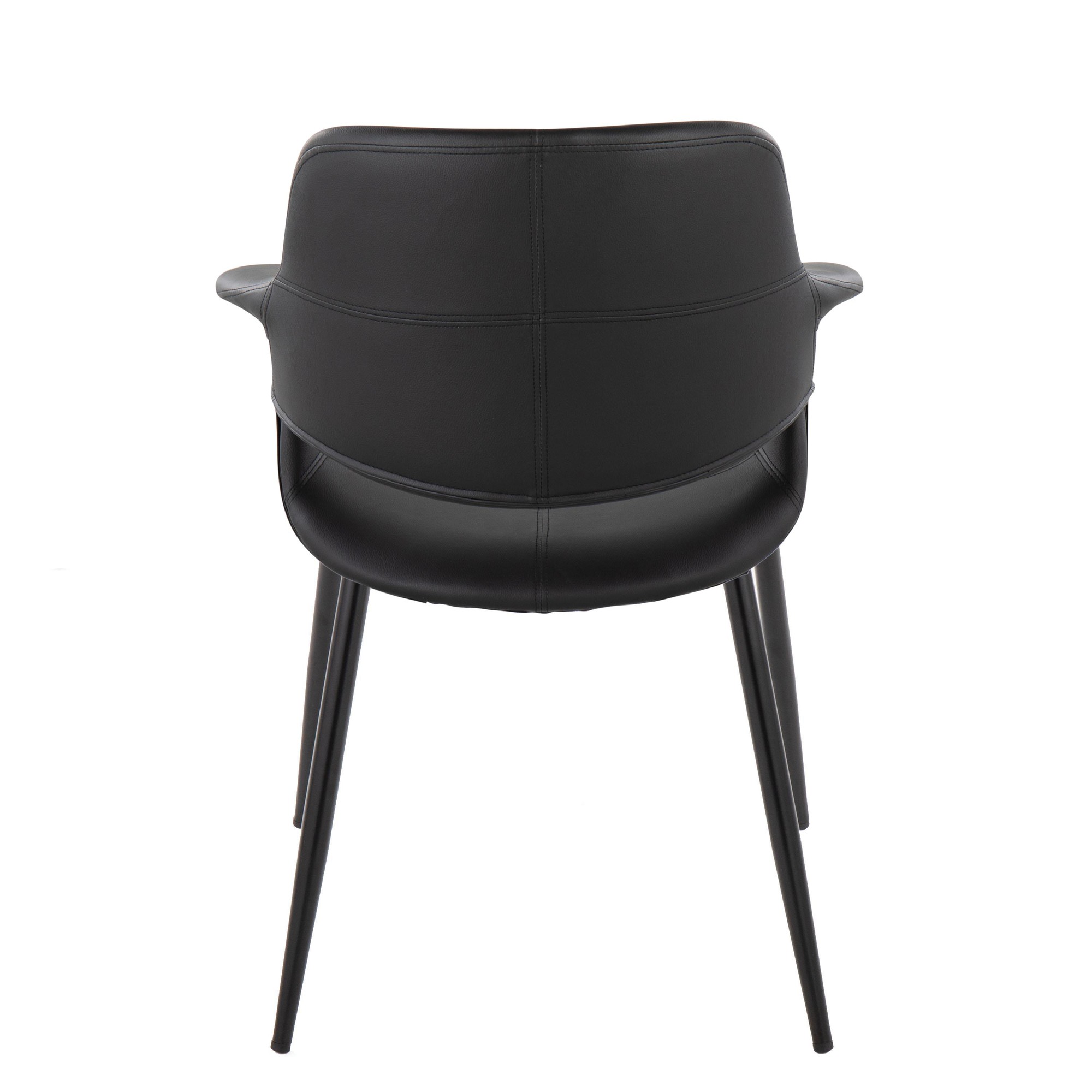 Vintage Flair Black Faux Leather Glam Chairs (Set of 2) 11 Vintage Flair Black Faux Leather Glam Chairs (Set of 2) - Image 11