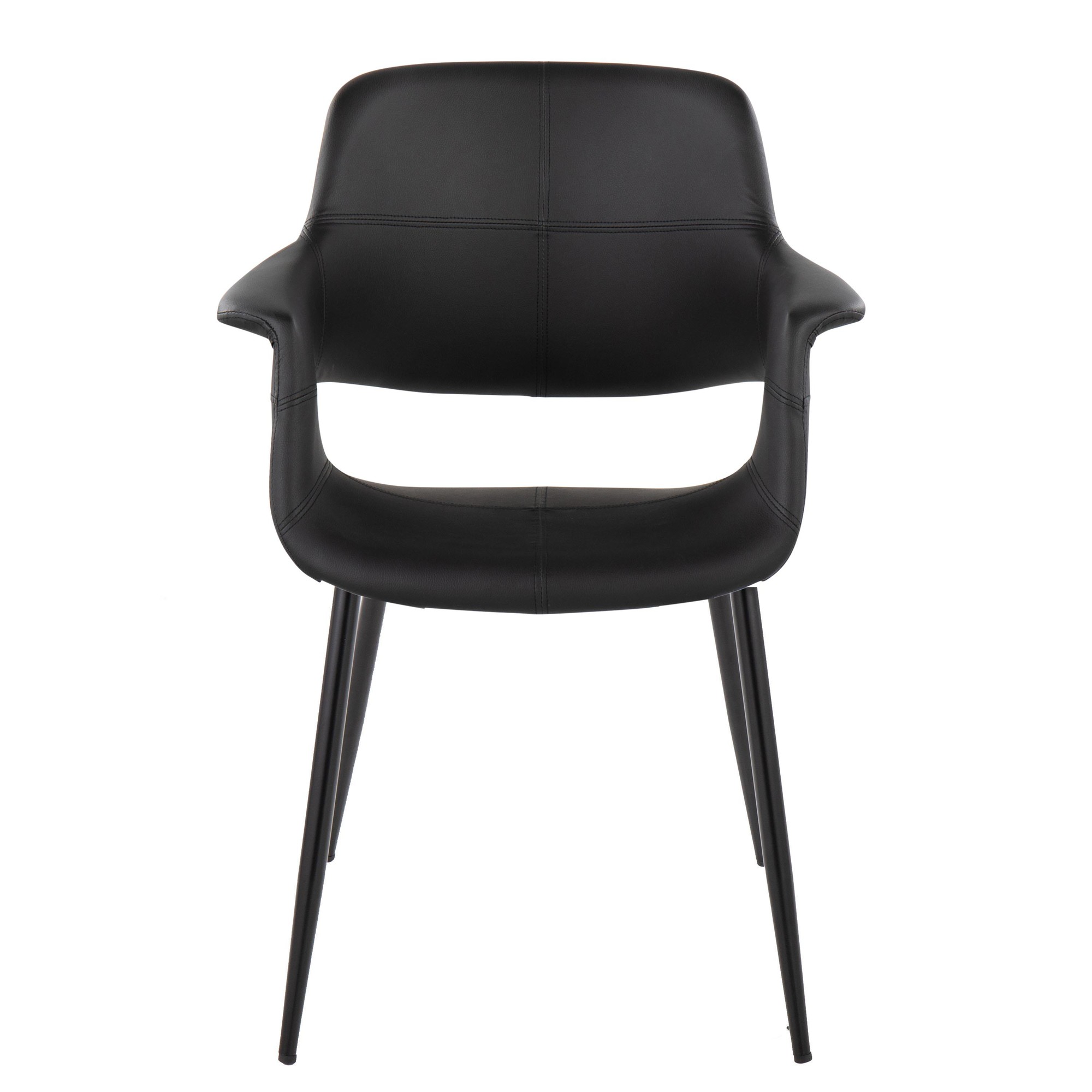 Vintage Flair Black Faux Leather Glam Chairs (Set of 2) 12 Vintage Flair Black Faux Leather Glam Chairs (Set of 2) - Image 12