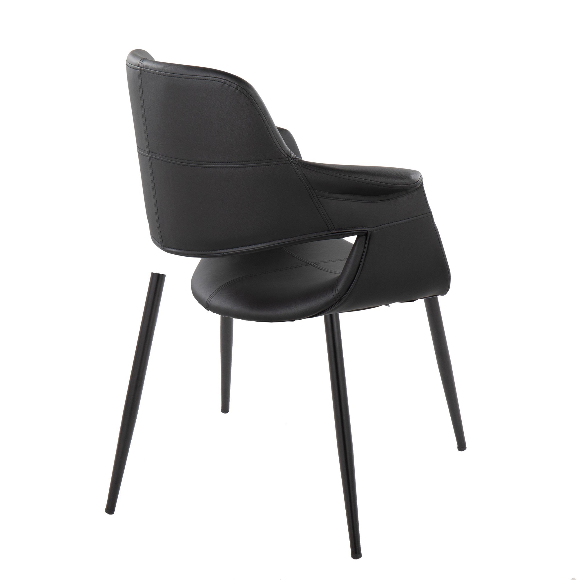 Vintage Flair Black Faux Leather Glam Chairs (Set of 2) 9 Vintage Flair Black Faux Leather Glam Chairs (Set of 2) - Image 9