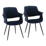 Vintage Flair Black Metal Blue Velvet Art Deco Chairs (Set of 2) 13 Vintage Flair Black Metal Blue Velvet Art Deco Chairs (Set of 2)