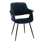Vintage Flair Black Metal Blue Velvet Art Deco Chairs (Set of 2) 14 Vintage Flair Black Metal Blue Velvet Art Deco Chairs (Set of 2)