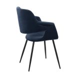 Vintage Flair Black Metal Blue Velvet Art Deco Chairs (Set of 2) 16 Vintage Flair Black Metal Blue Velvet Art Deco Chairs (Set of 2)