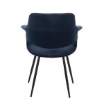 Vintage Flair Black Metal Blue Velvet Art Deco Chairs (Set of 2) 17 Vintage Flair Black Metal Blue Velvet Art Deco Chairs (Set of 2)
