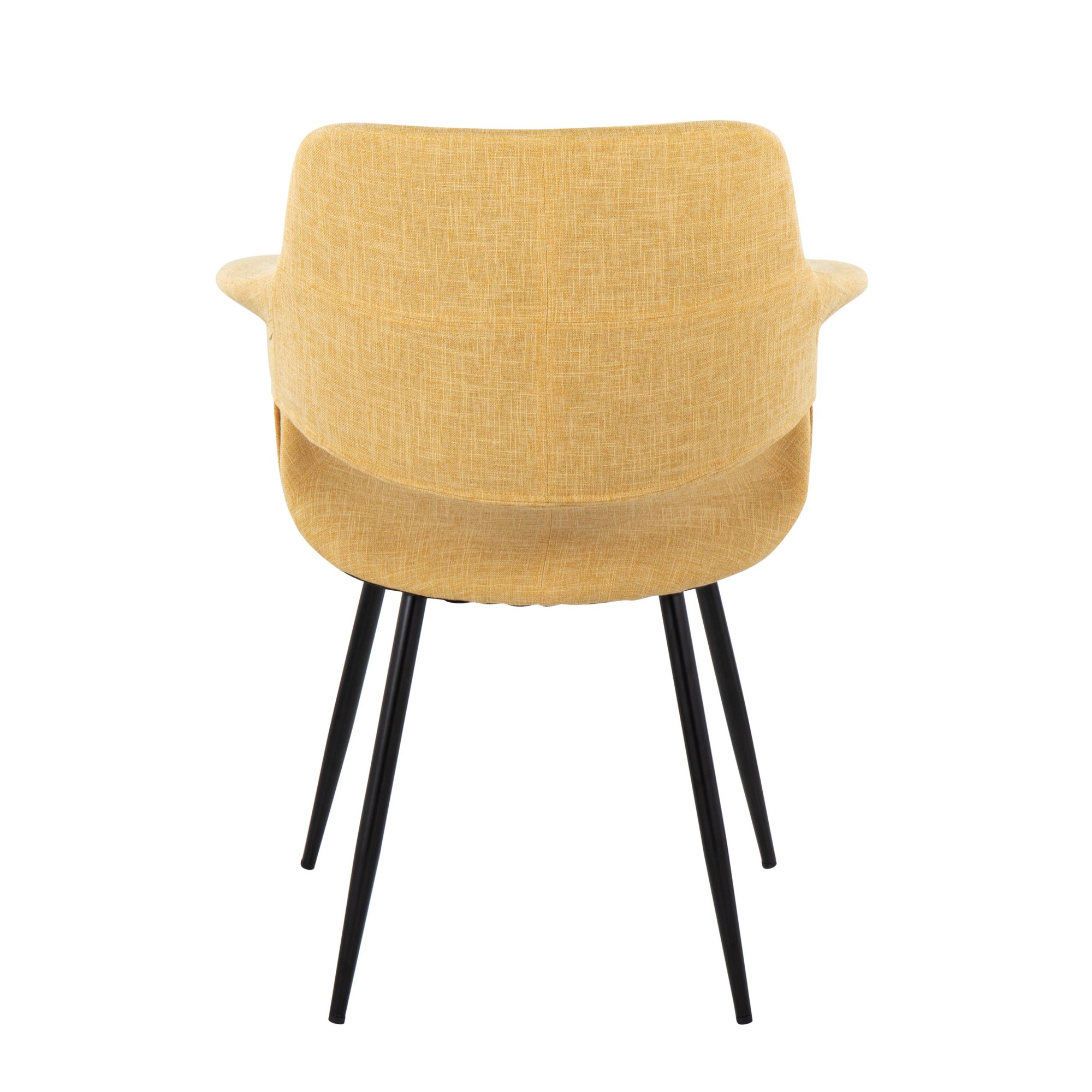 Vintage Flair Black Metal Yellow Fabric Art Deco Chairs (Set of 2) 6 Vintage Flair Black Metal Yellow Fabric Art Deco Chairs (Set of 2) - Image 6