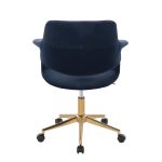 Vintage Flair Blue Velvet Mid-Century Modern Office Chair
