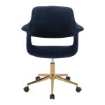 Vintage Flair Blue Velvet Mid-Century Modern Office Chair