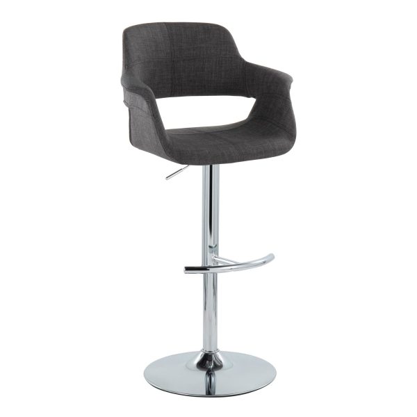 Vintage Flair Charcoal Swivel Mid Century Modern Barstool Set of 2 3